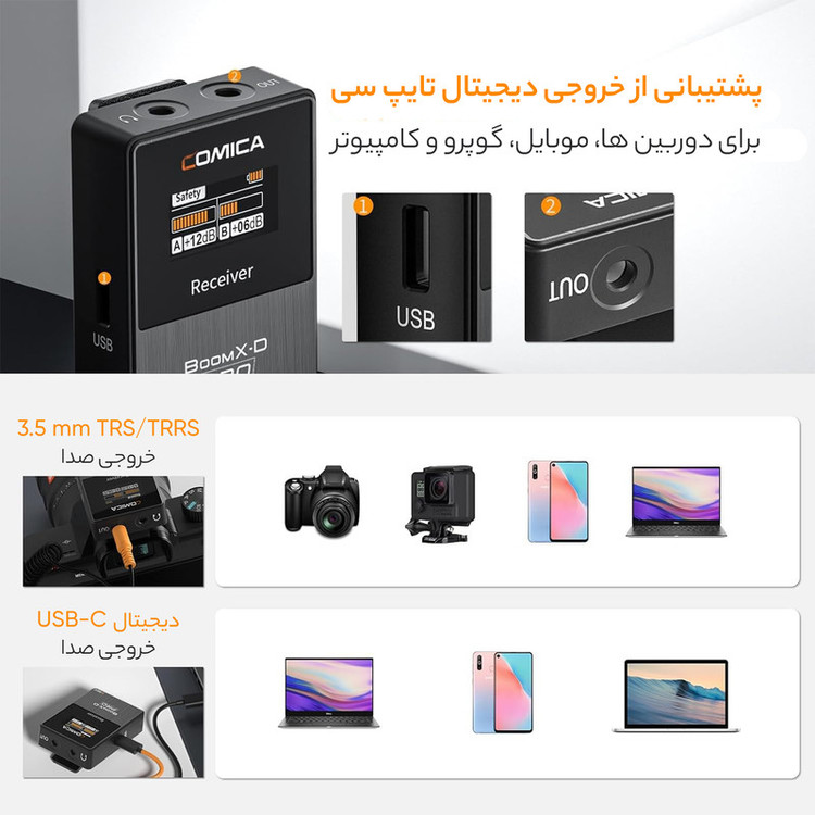 ست میکروفن بی سیم کامیکا مدل BoomXD Pro D2