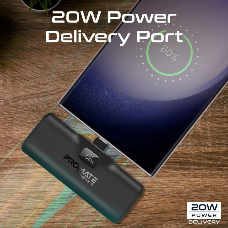 پاوربانک پرومیت مدل POWERUP-C.BLK ظرفیت 5000 میلیآمپرساعت