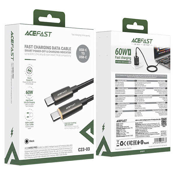 کابل USB-C ایس فست مدل C23-03 طول ۱.۲ متر