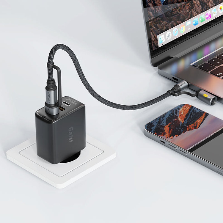 کابل تبدیل USB/USB-C به USB-C ایس فست مدل J5 طول 1.2 متر