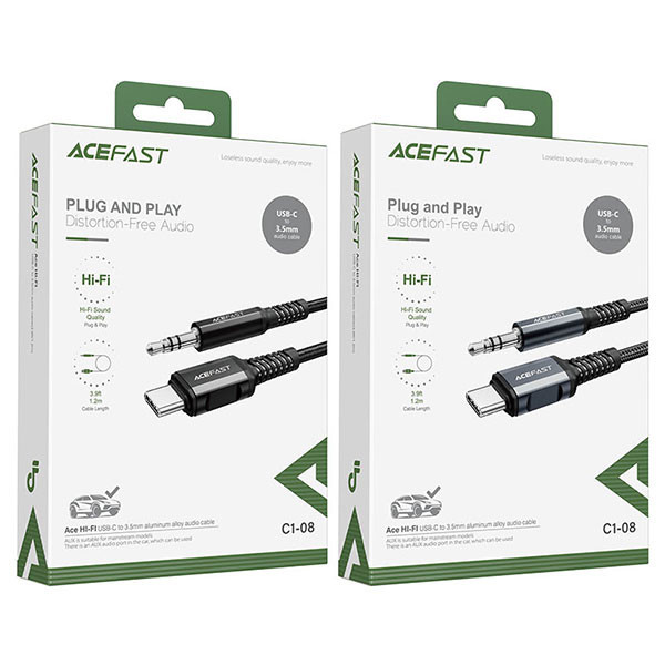 کابل تبدیل AUX به USB-C ایس فست مدل C1-08 طول 1.2 متر