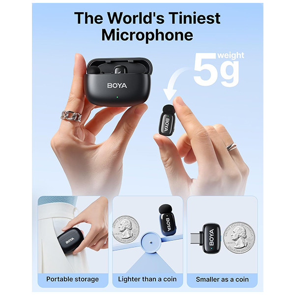 میکروفن یقه ای بویا مدل MINI 14 با درگاه اتصال Type-C