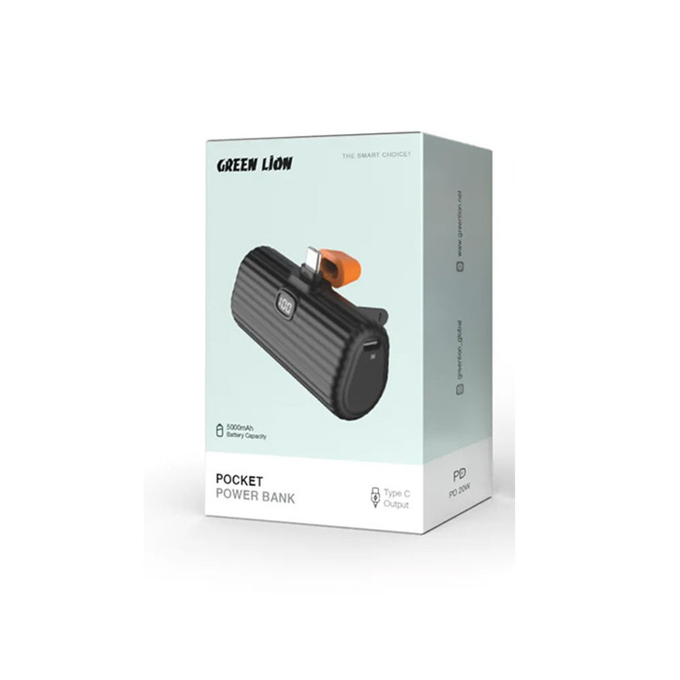 پاوربانک فست شارژ 20 وات جیبی lightening گرین لاین مدل GL-PB65 ظرفیت 5000 میلیآمپر ساعت