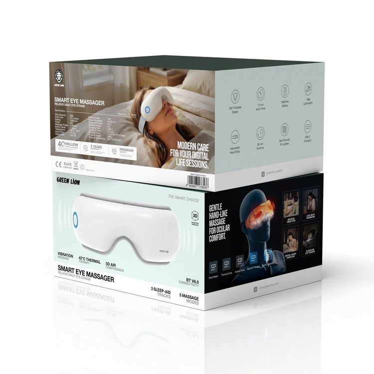 ماساژور چشم برقی گرین لاین مدل Green Lion Smart Eye Massager -گرمایش+ماساژ+پخش موسیقی