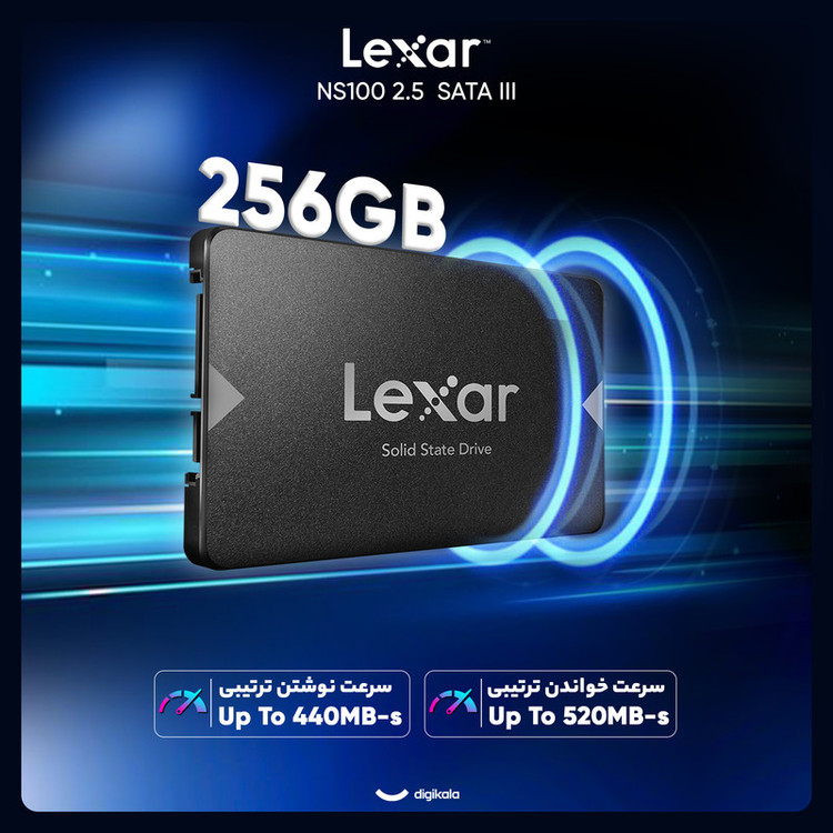 اس اس دی اینترنال SATA III لکسار مدل NS100 ظرفیت 256 گیگابایت-اصلی