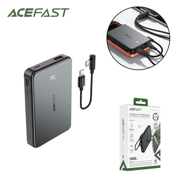 پاوربانک وایرلس 22.5 وات ایس فست مدل M31 ظرفیت 10000 میلیآمپرساعت به همراه کابل USB-C
