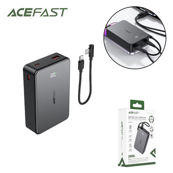 پاوربانک 22.5 وات ایس فست مدل M29 ظرفیت 20000 میلیآمپرساعت به همراه کابل USB-C