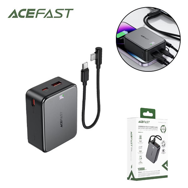 پاوربانک 22.5 وات ایس فست مدل M28 ظرفیت 10000 میلیآمپرساعت به همراه کابل USB-C