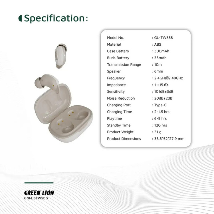 هدفون بلوتوثی anc گرین لاین مدل GL-TWS58